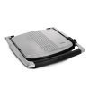 Modern kontakgrill i rostfritt stål med stängt lock, perfekt för smörgåsar och grillning.