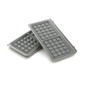 Järnplåtar för Belgiska våfflor, tvådelad form i metall.