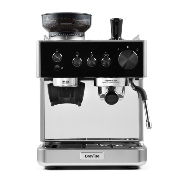 Espressomaskin Breville med integrerad kaffekvarn och ångstav.