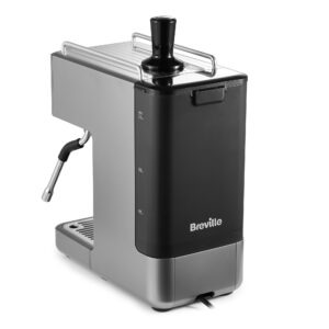 Espressomaskin från Breville i elegant design med mjölkskummare.